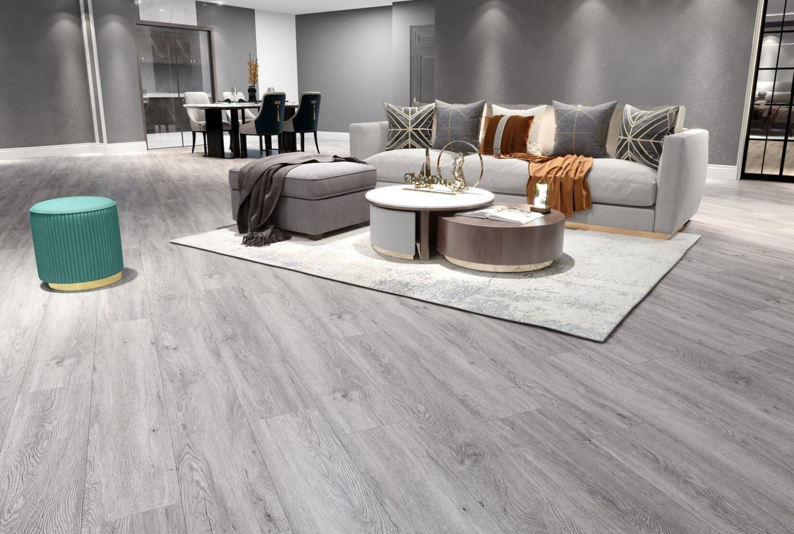 Плитка ПВХ-кварцвинил ONEFLOOR 5064 SPC под дерево 1220х184х4 (2,245м2), 4V фаска