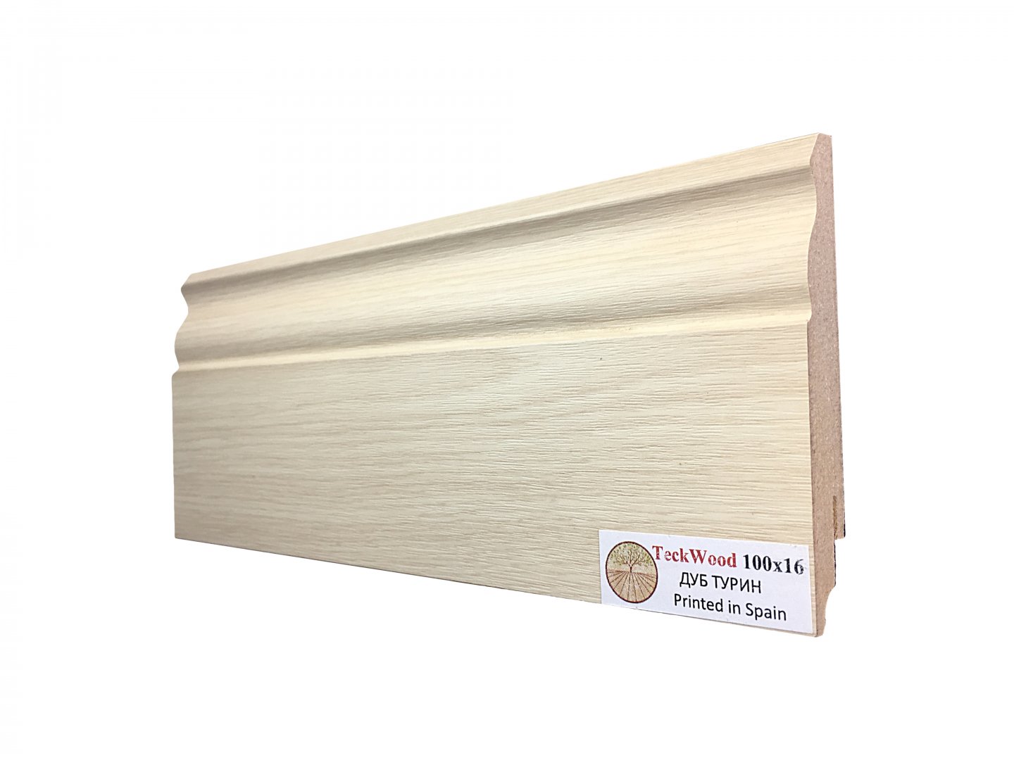 Плинтус ламинированный Teckwood "В цвет" фигурный 2150х100х16