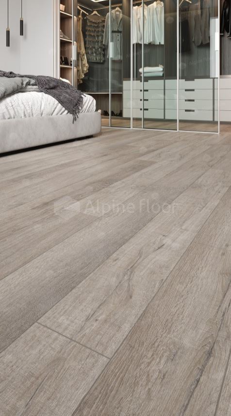 Плитка ПВХ замковая Alpine Floor Дуб состаренный ABA ECO 7-15 Premium XL 1524х180х8 (2,195м2), с под