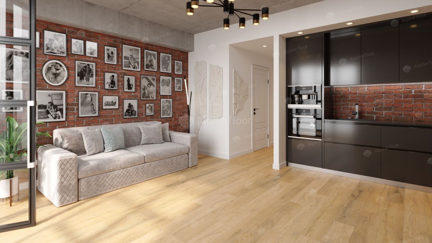 Плитка ПВХ замковая Alpine Floor Дуб медовый ABA ECO 7-16 Premium XL 1220х183х8 (1,786м2), с подложк