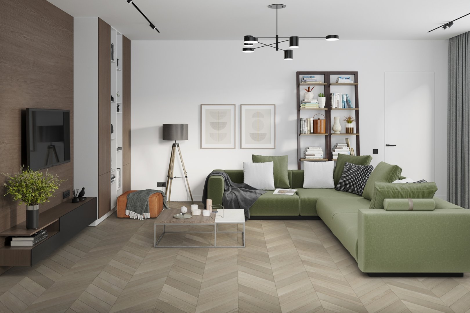Плитка ПВХ клеевая Damy Floor Пале-Рояль Chevron  600х127х2,5 (3,048м2), 4V фаска
