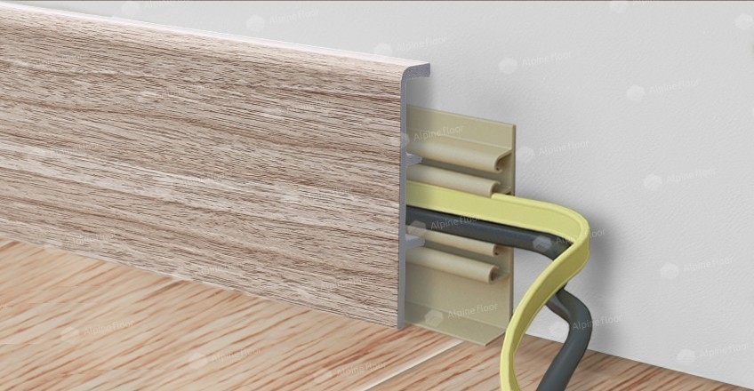 Плинтус ламинированный Alpine Floor Кипарис альпийский Rico 80 прямой сглаженный 2200х80х20