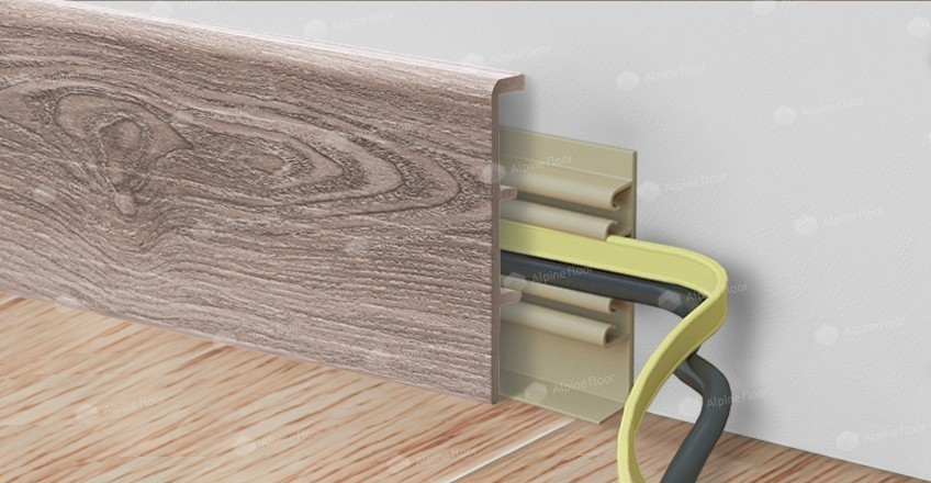 Плинтус ламинированный Alpine Floor Дуб имбирь Rico 80 прямой сглаженный 2200х80х20