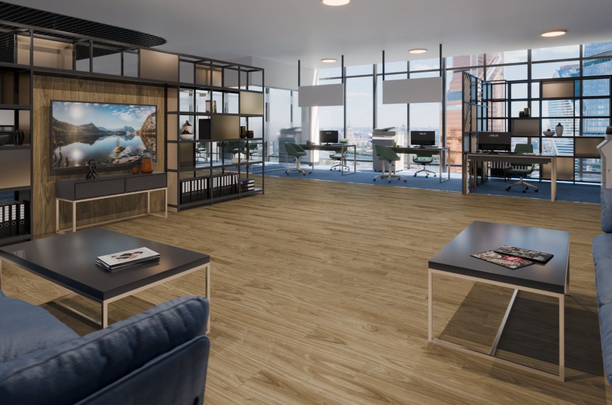 Плитка ПВХ клеевая Damy Floor Орех Европейский Family  1227х187х2,5 (4,13м2), 4V фаска