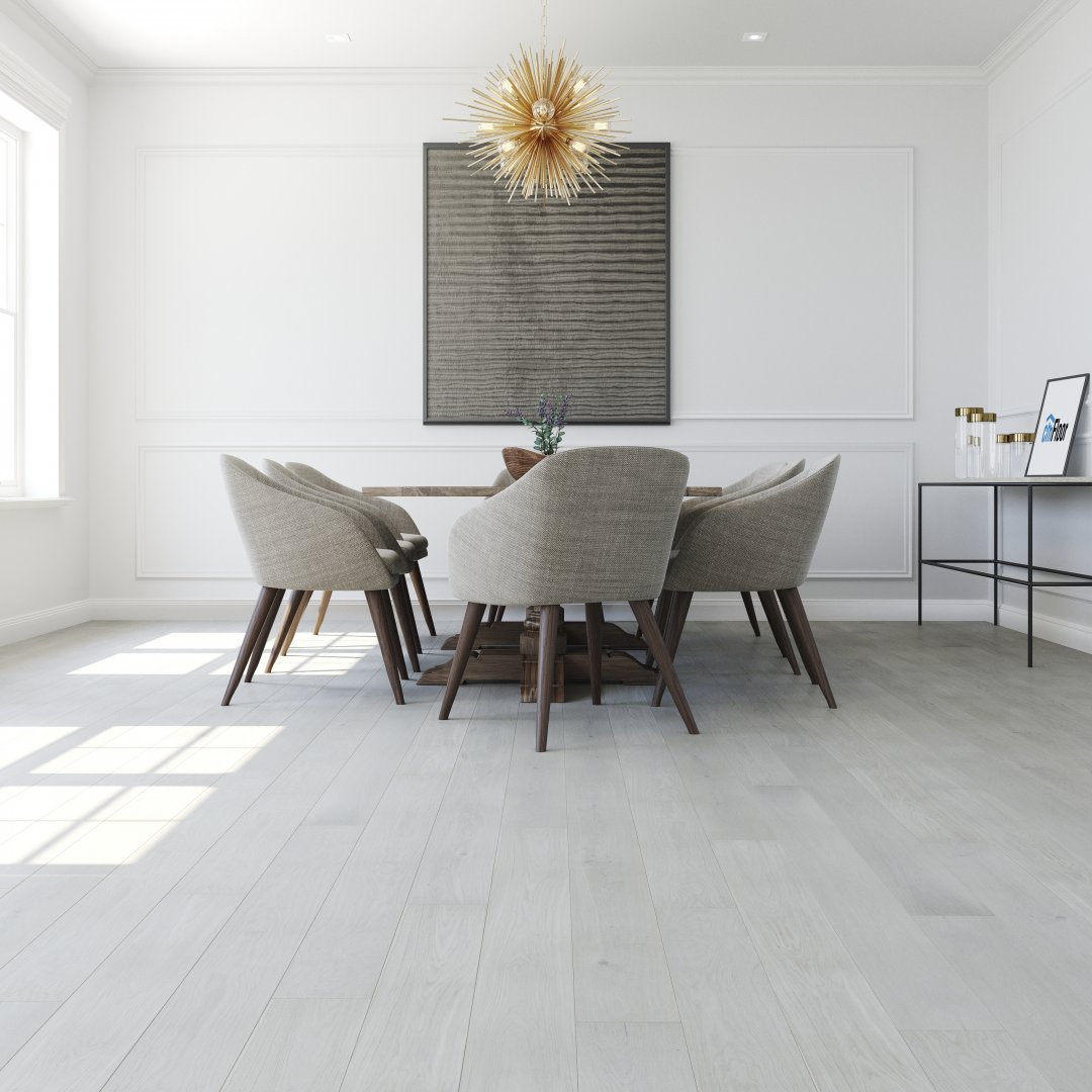 Ламинат SPC замковой CM Floor Дуб Ледяной 05 ScandiWood 1220х180х5 (1,75м2), с подложкой, 4V фаска