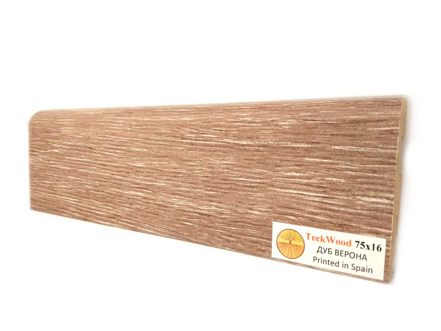 Плинтус ламинированный Teckwood "В цвет" прямой сглаженный 2150х75х16