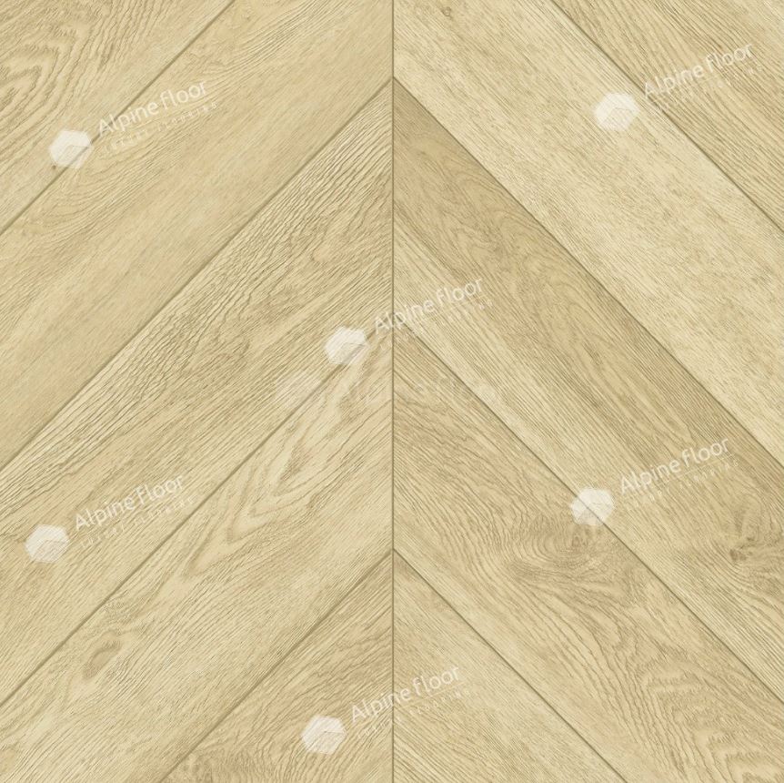 Плитка ПВХ клеевая Alpine Floor Дуб Ваниль ECO 20-2 Chevron Alpine 555х127х2,5 (1,974м2), 4V фаска