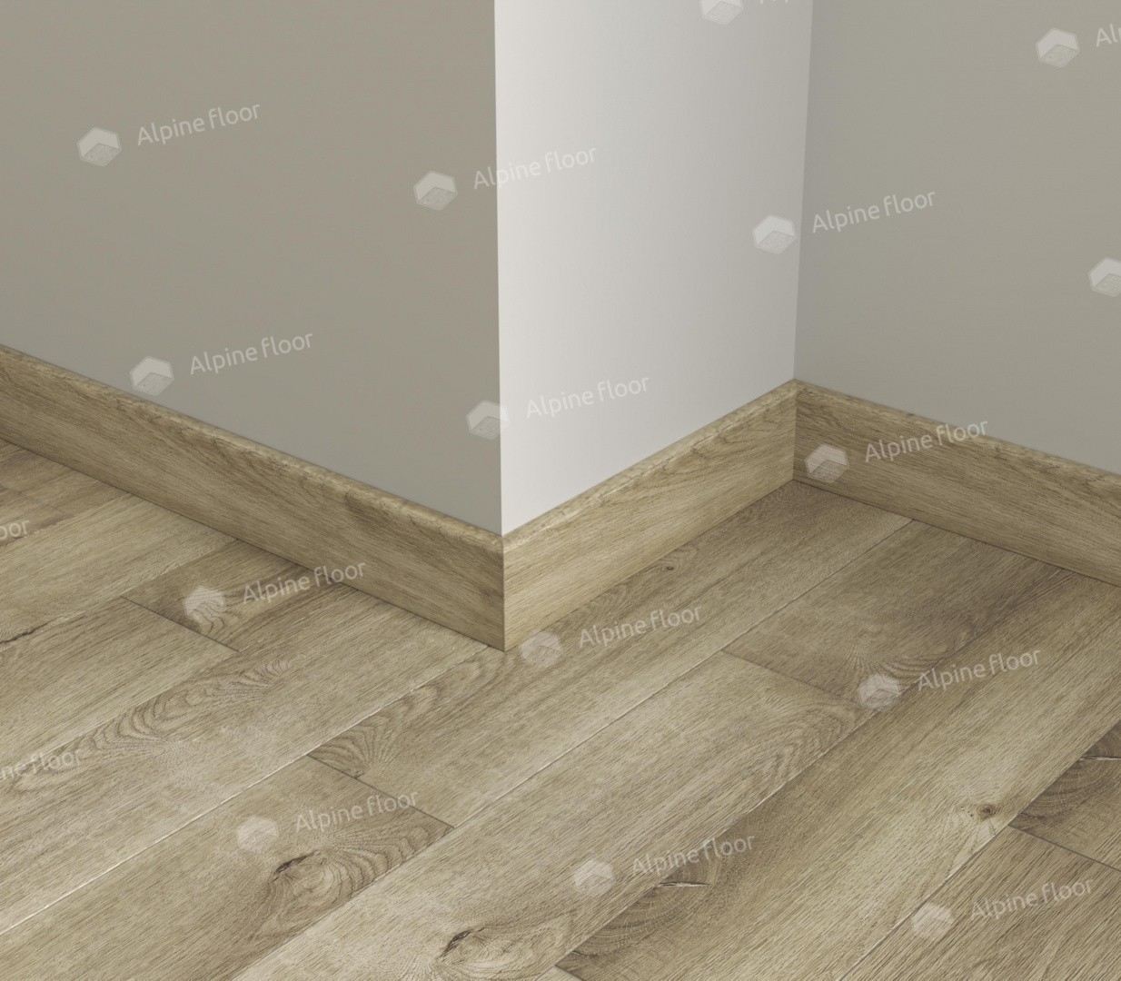 Плинтус ламинированный Alpine Floor SK 13-5 Дуб Натуральный Отбеленный Parquet Light прямой 2200х80х