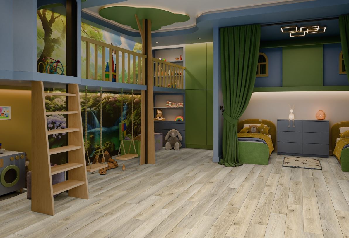 Плитка ПВХ-кварцвинил Damy Floor Дуб Кавказский Family 1220х180х4 (2,635м2), 4V фаска