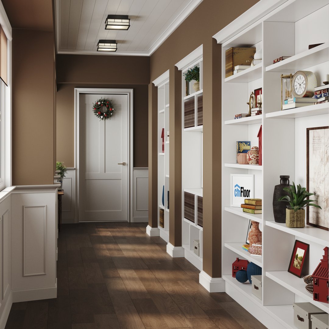 Ламинат SPC замковой CM Floor Орех 28 ScandiWood 1220х180х5 (1,75м2), с подложкой, 4V фаска