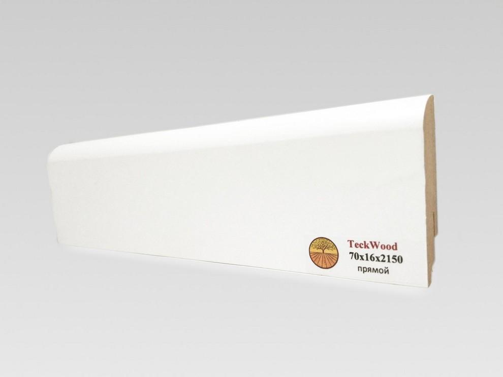 Плинтус ламинированный Teckwood Белый прямой 2150х70х16
