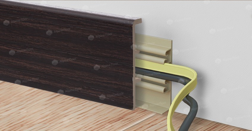 Плинтус ламинированный Alpine Floor Венге Мали Rico 80 прямой сглаженный 2200х80х20