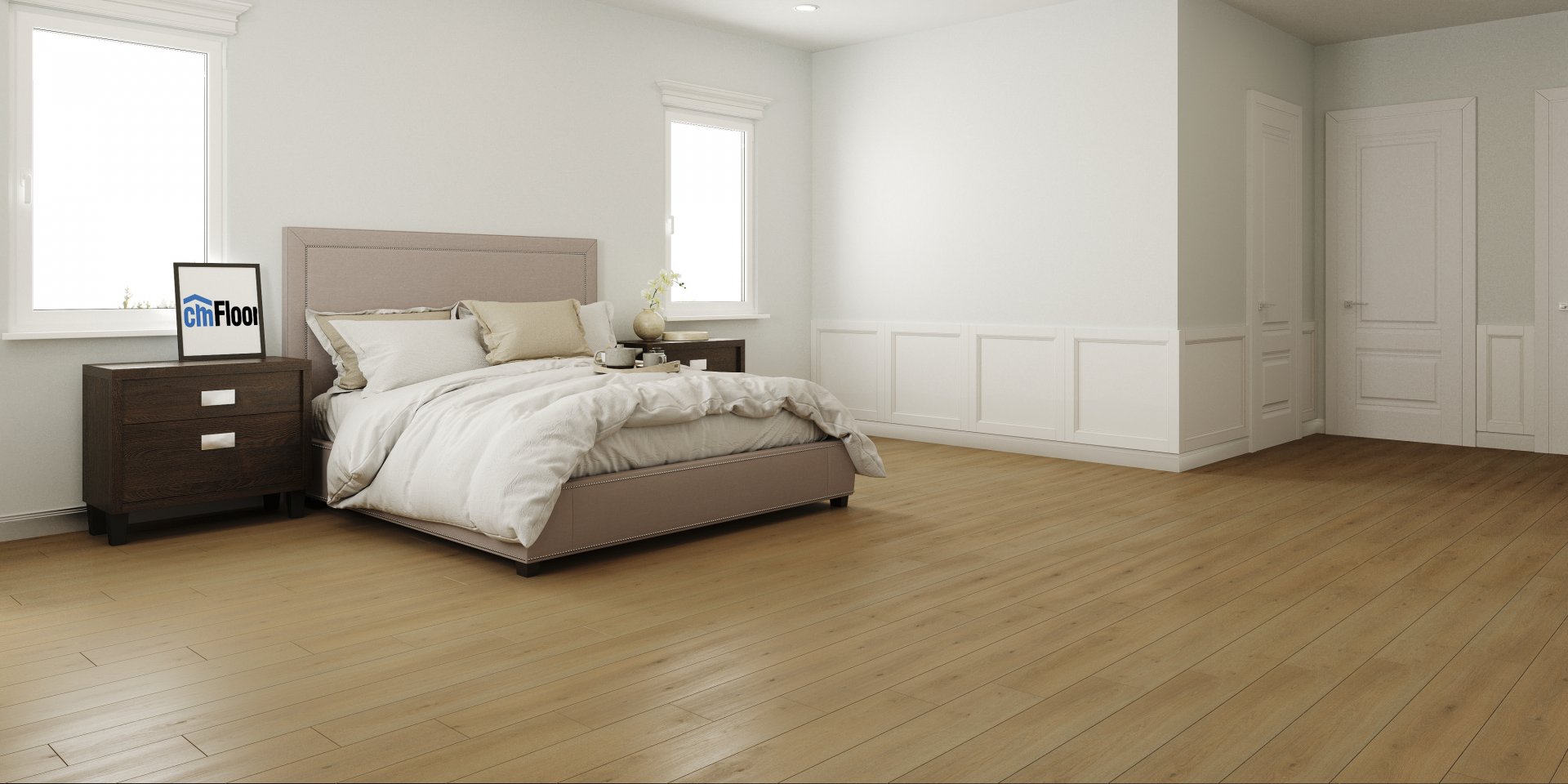 Ламинат SPC замковой CM Floor Дуб Классика 23 ScandiWood 1220х180х5 (1,75м2), с подложкой, 4V фаска