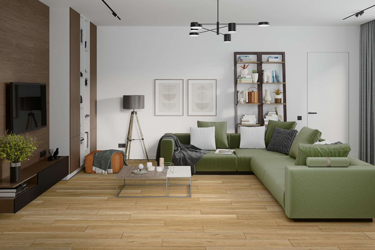 Плитка ПВХ-кварцвинил Damy Floor Дуб Медовый  Family 1220х180х4 (2,635м2), 4V фаска