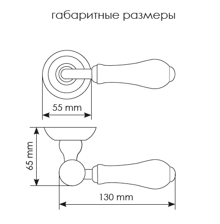 Ручка дверная Morelli MH-42 CLASSIC на круглой розетке