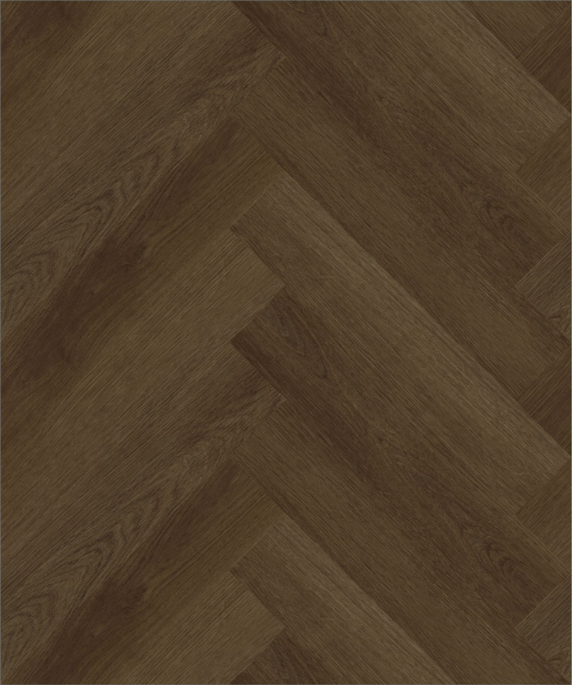Плитка ПВХ-кварцвинил STRONG STEP Каштан IDEAL Анг. елочка 630х126х5 (1,588м2), 4V фаска