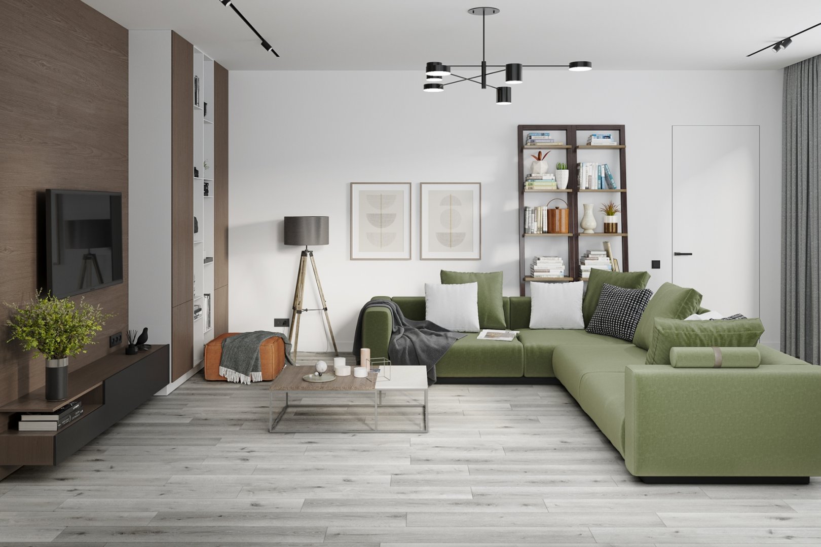 Плитка ПВХ-кварцвинил Damy Floor Дуб Классический Серый Family 1220х180х4 (2,635м2), 4V фаска