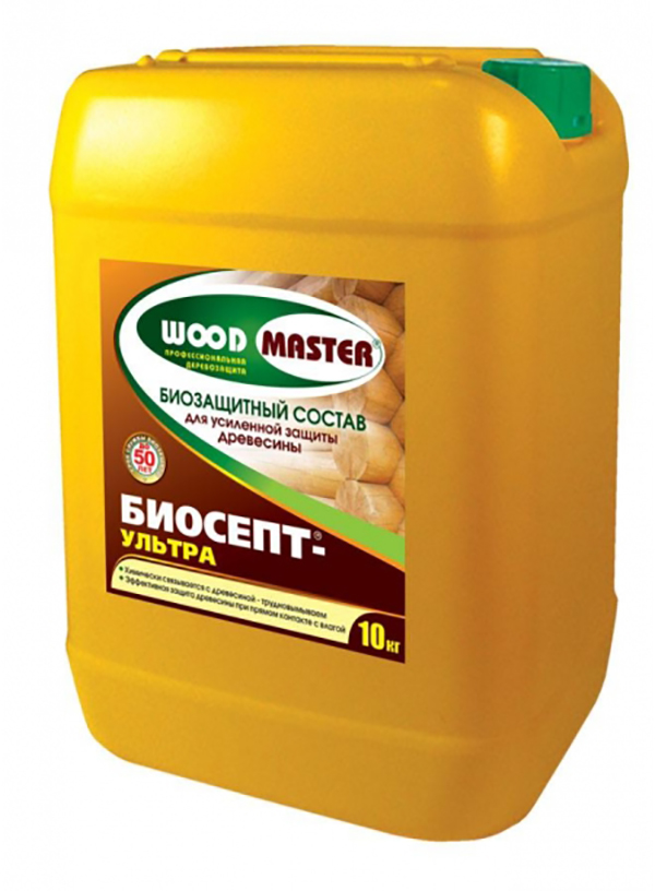 Антисептик по дереву Woodmaster Биосепт Ультра (концентрат р/водой, 10л) водная дисперсия