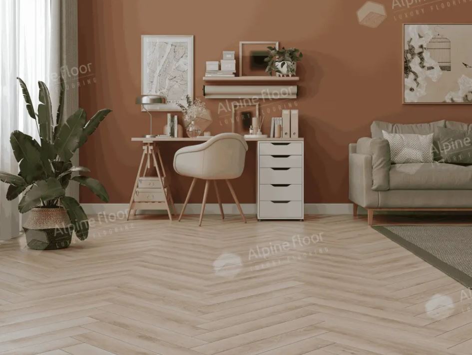 Ламинат Alpine Floor LF102-13 Дуб Берри Herringbone 8 Pro 606х101х8 (1,347м2), защелка (Click), 4V ф