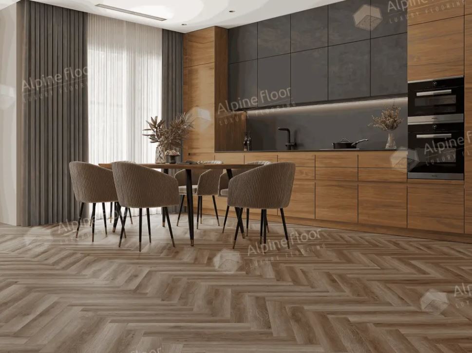 Ламинат Alpine Floor LF102-14 Дуб Пикардия Herringbone 8 Pro 606х101х8 (1,347м2), защелка (Click), 4
