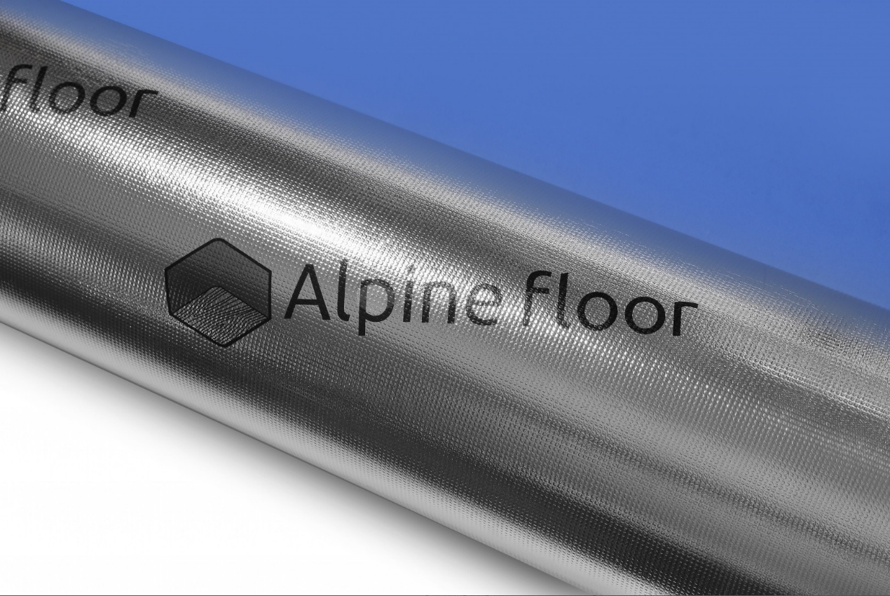 Подложка полимерная рулонная Alpine Floor Silver Foil Blue EVA 1,5мм (10м2) на теплый пол гидроизоли
