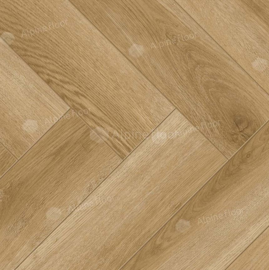 Ламинат Alpine Floor Дуб Эльзас LF102-2 Herringbone 8 606х101х8 (2,203м2), защелка (Click), 4V фаска