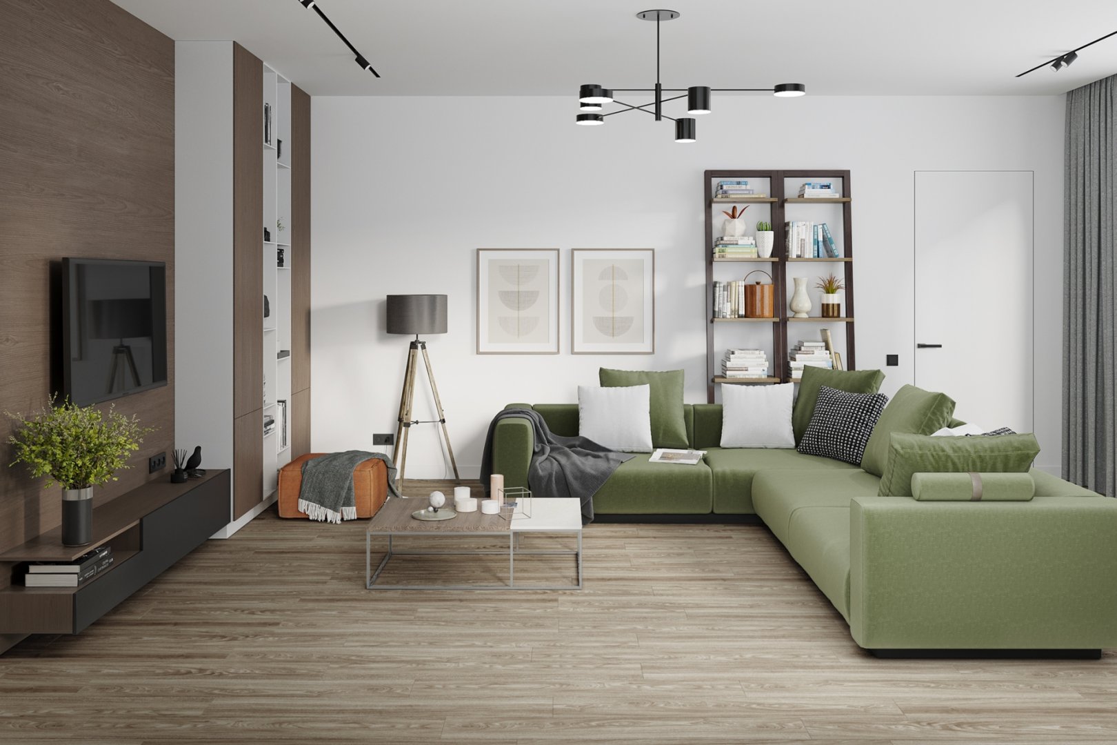 Плитка ПВХ клеевая Damy Floor Дуб Селект Family  1227х187х2,5 (4,13м2), 4V фаска