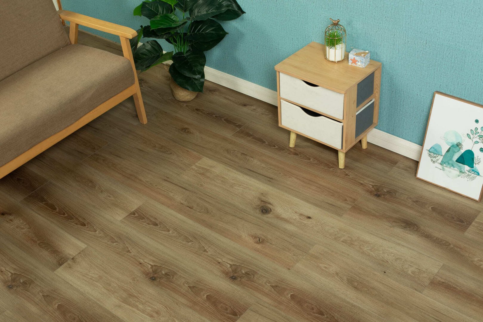 Плитка ПВХ-кварцвинил ONEFLOOR 5011 SPC под дерево 1220х184х4 (2,245м2), 4V фаска