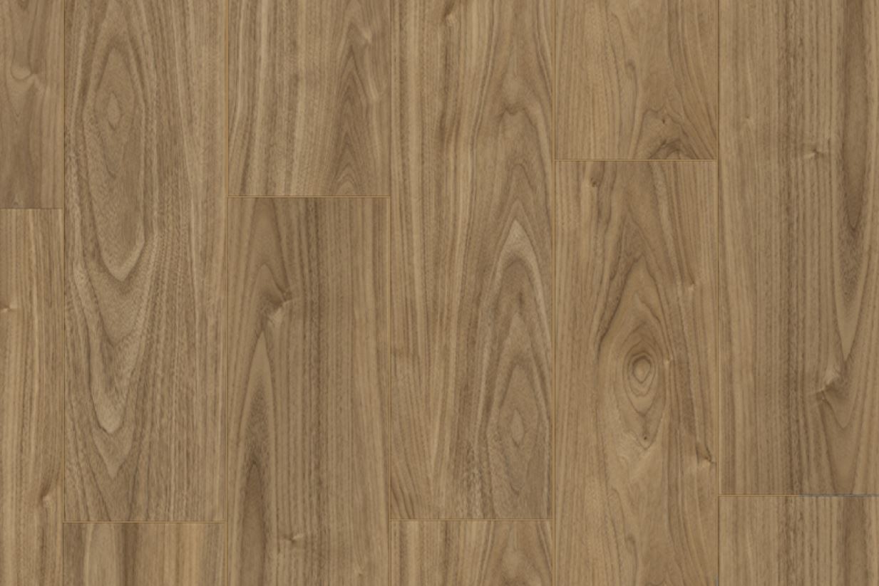Плитка ПВХ клеевая Damy Floor Орех Европейский Family  1227х187х2,5 (4,13м2), 4V фаска