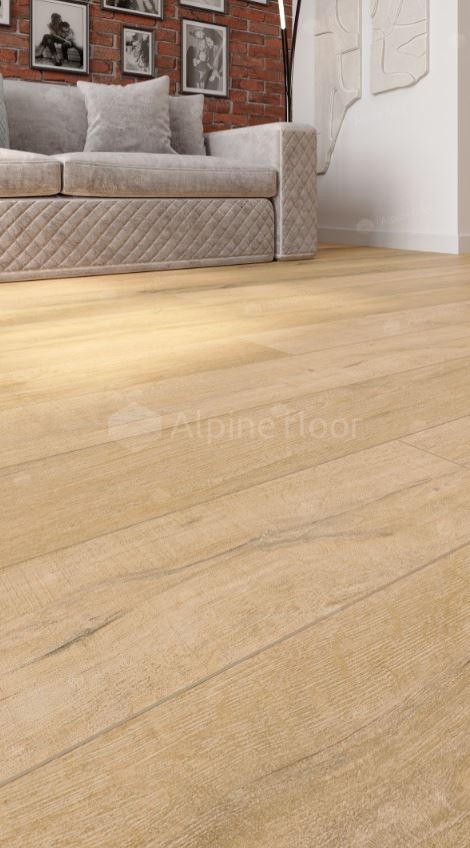 Плитка ПВХ замковая Alpine Floor Дуб медовый ABA ECO 7-16 Premium XL 1220х183х8 (1,786м2), с подложк