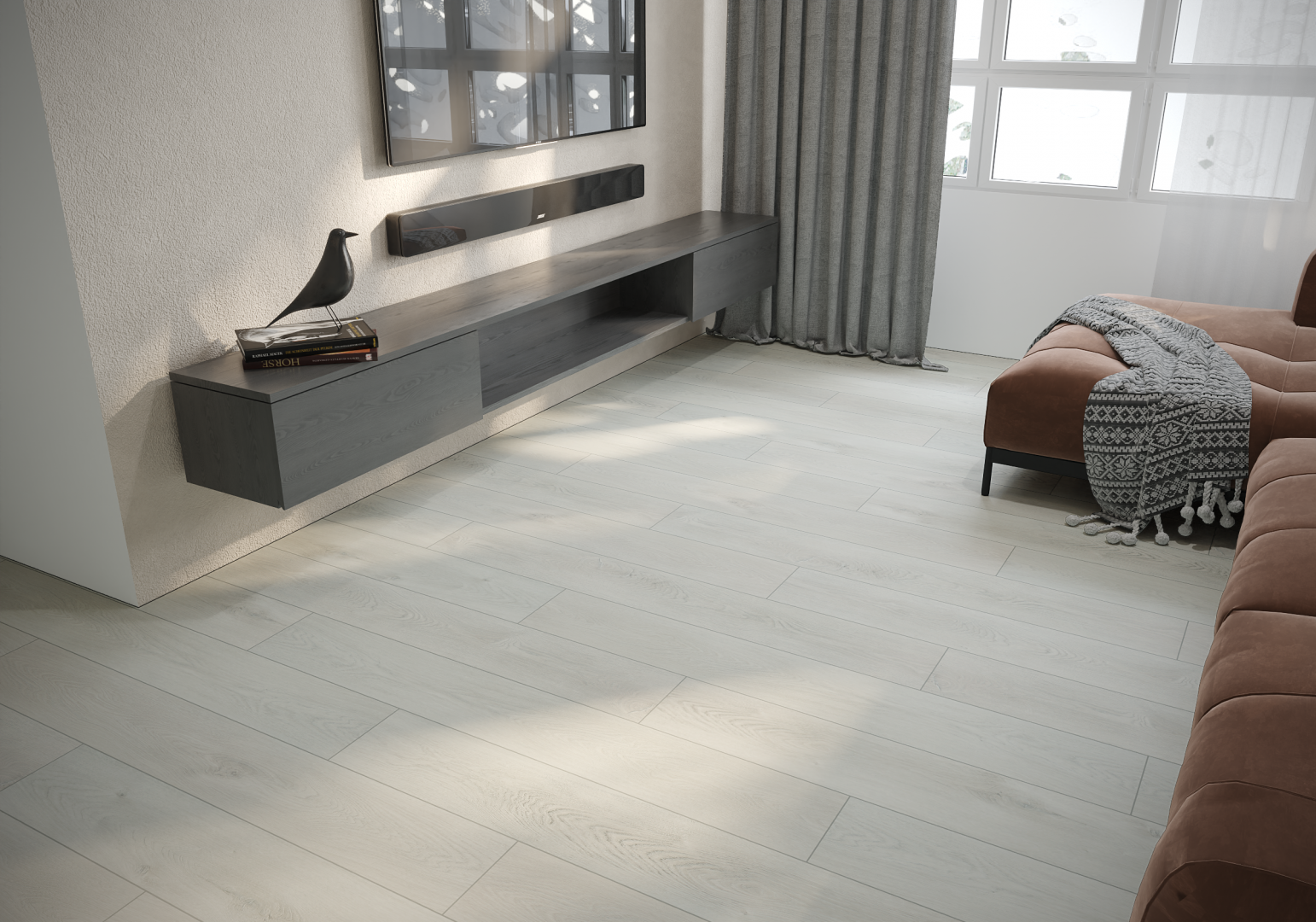 Плитка ПВХ клеевая ART East Дуб Ланкастер Tile PRM 2,5мм 1219,2х184,1х2,5 (3,816м2), 4V фаска