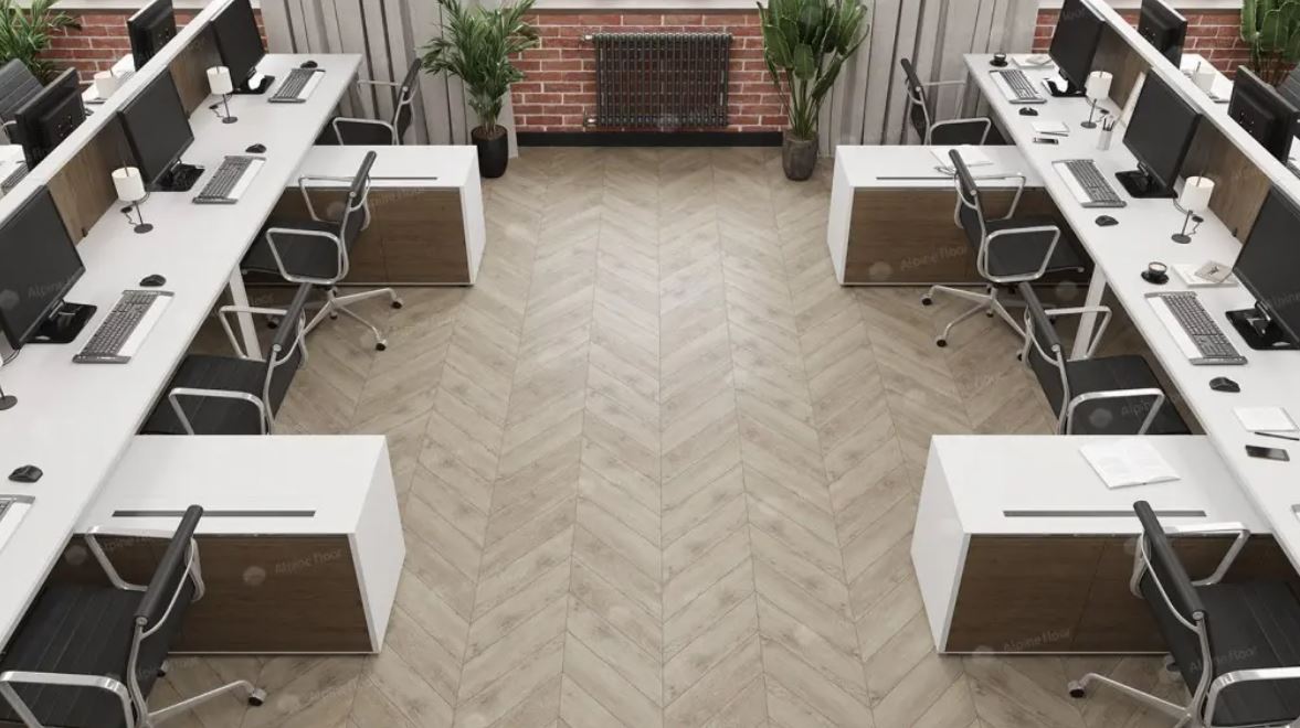 Плитка ПВХ клеевая Alpine Floor ECO 20-11 Карите Chevron Chevron Alpine 555х127х2,5 (1,974м2), 4V фа