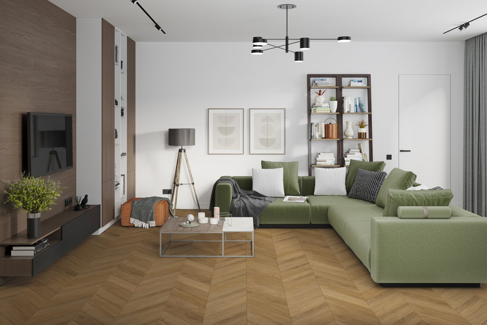 Плитка ПВХ клеевая Damy Floor Монсоро Chevron  600х127х2,5 (3,048м2), 4V фаска