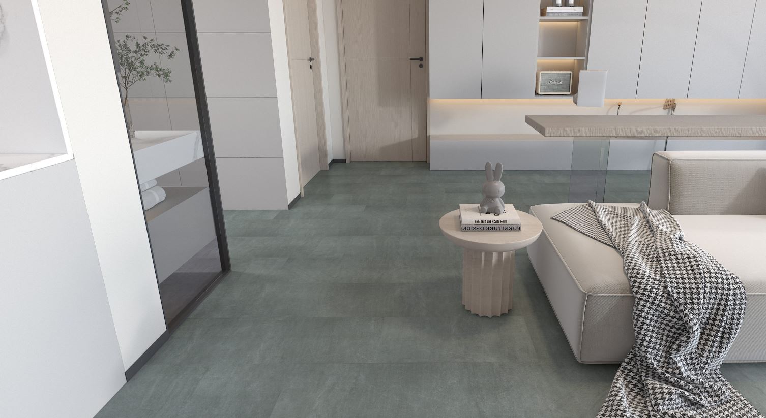 Плитка ПВХ-кварцвинил ONEFLOOR 8013-L LVT клеевая 610х305х3 (3,72м2), 4V микро-фаска