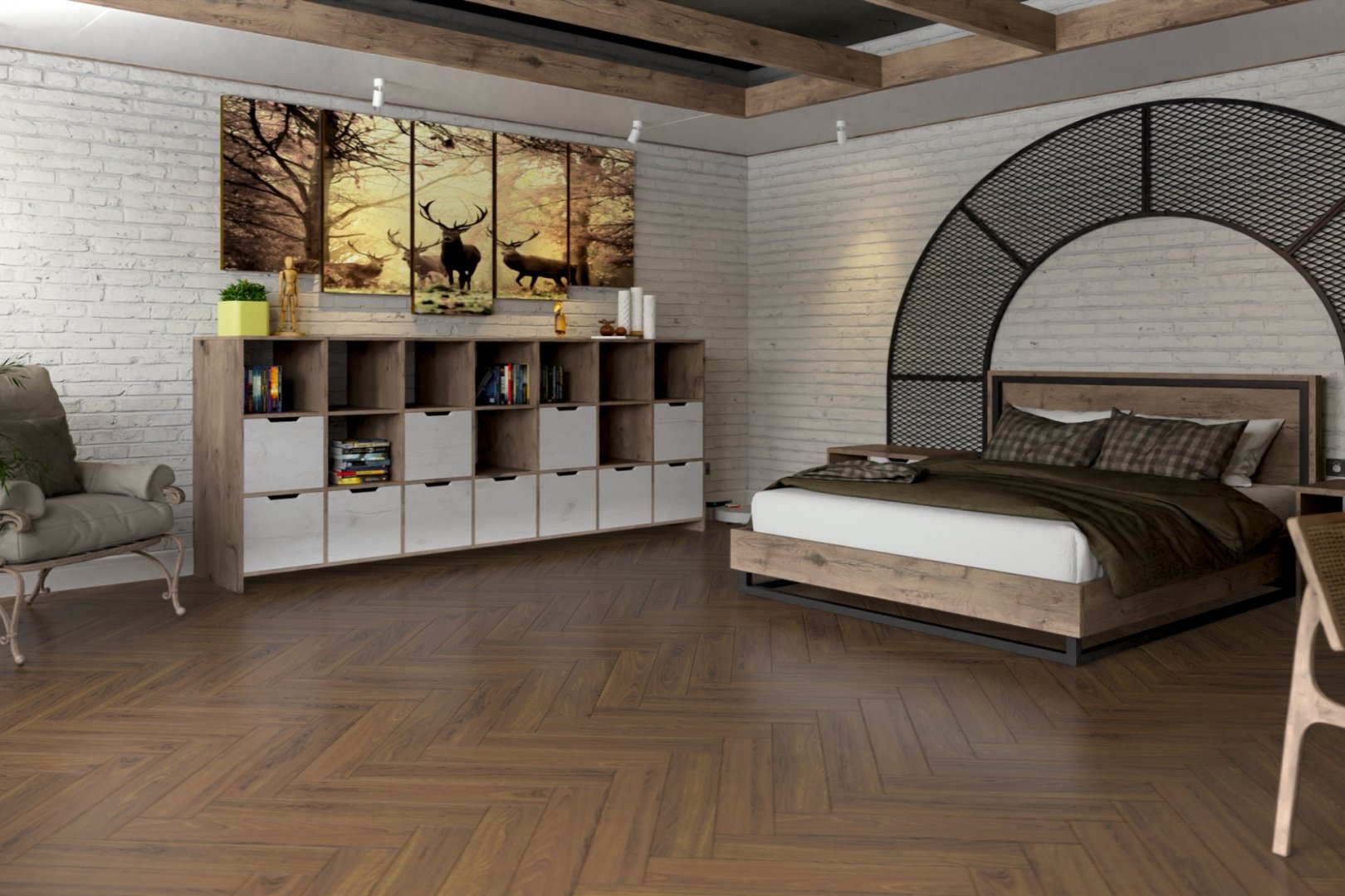 Инженерная доска клеевая Damy Floor Ореховый Luxury 600х120х15 (1,008м2) лак-UV, 12 слоев, 4V фаска
