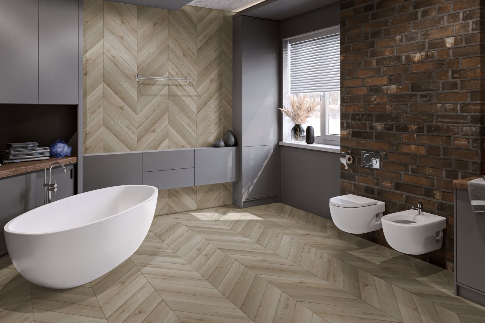 Плитка ПВХ клеевая Damy Floor Версаль Chevron  600х127х2,5 (3,048м2), 4V фаска